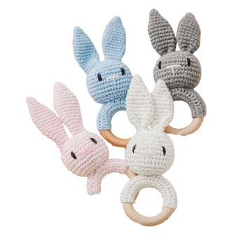 Crochet Bunny Baby Rattle Toy